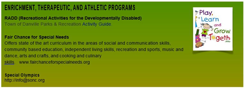 Enrichment, Therapeutic, and Athletic Programs graphic